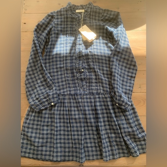 RARE Doen kids Bleu cottage dress in plaid NWT - Picture 6 of 8